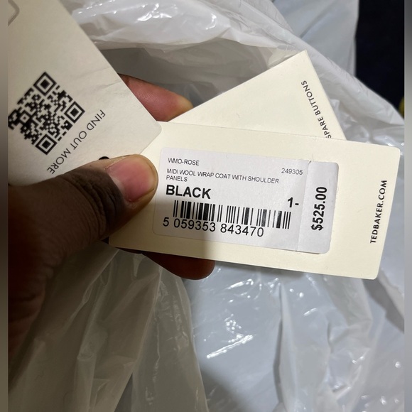 Ted Baker London BLACK Mid-lenght Coat. - Picture 8 of 8